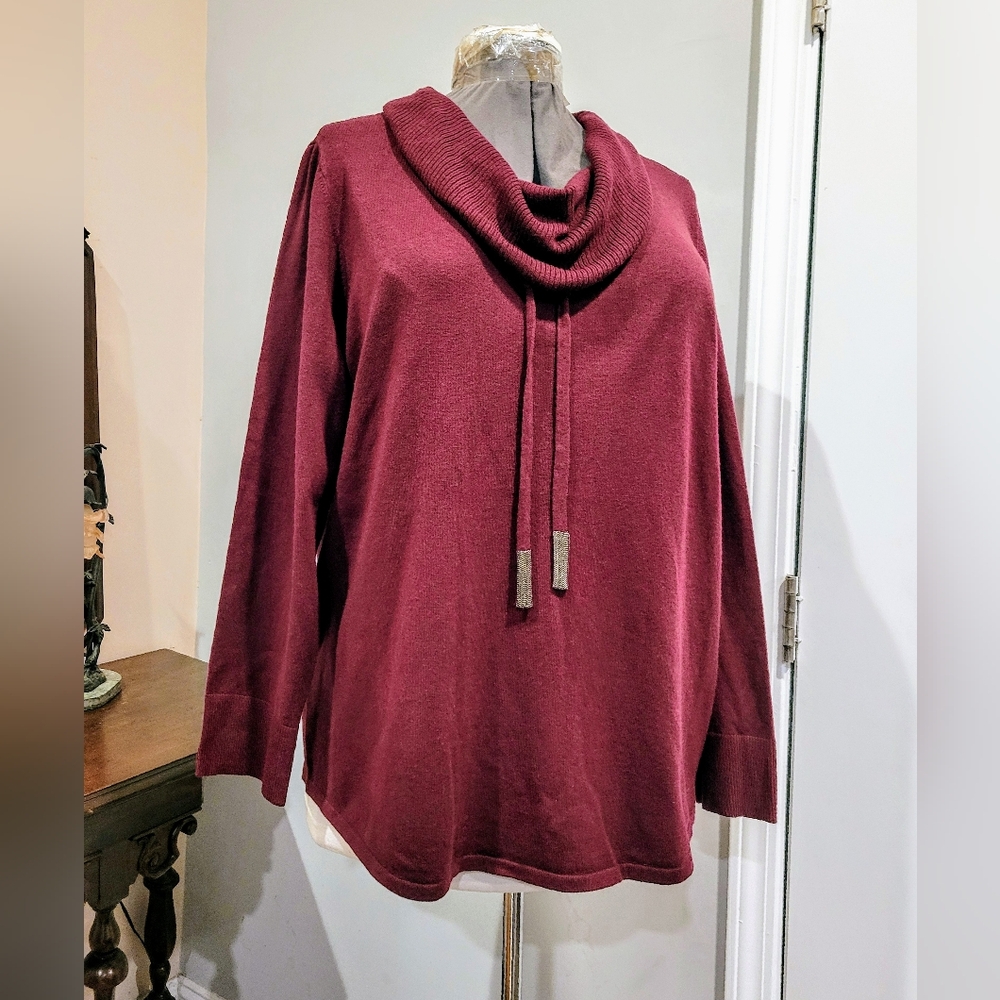 NWOT XXL (4) Chicos Zenergy Luxe® Cashmere Blend Cowl Sweater